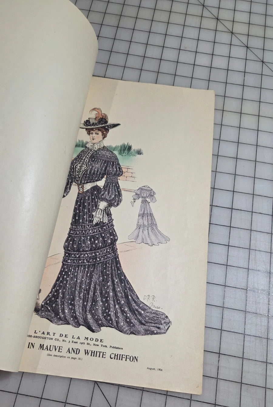 6 Original Antique Color Fashion Plates, L'Art de la Mode August 1904 Catalog