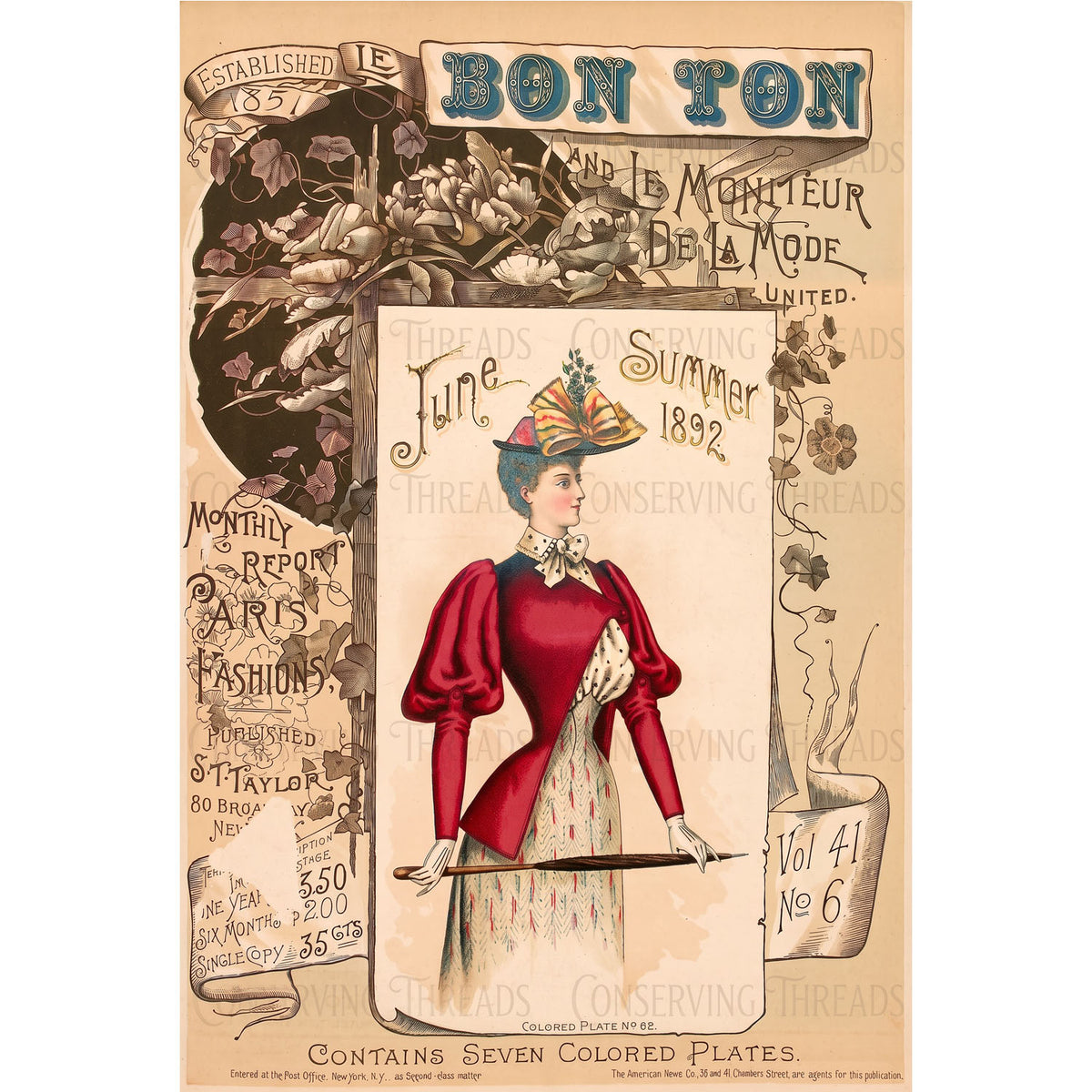 Le Bon Ton Le Moniteur de la Mode United, 1892 June