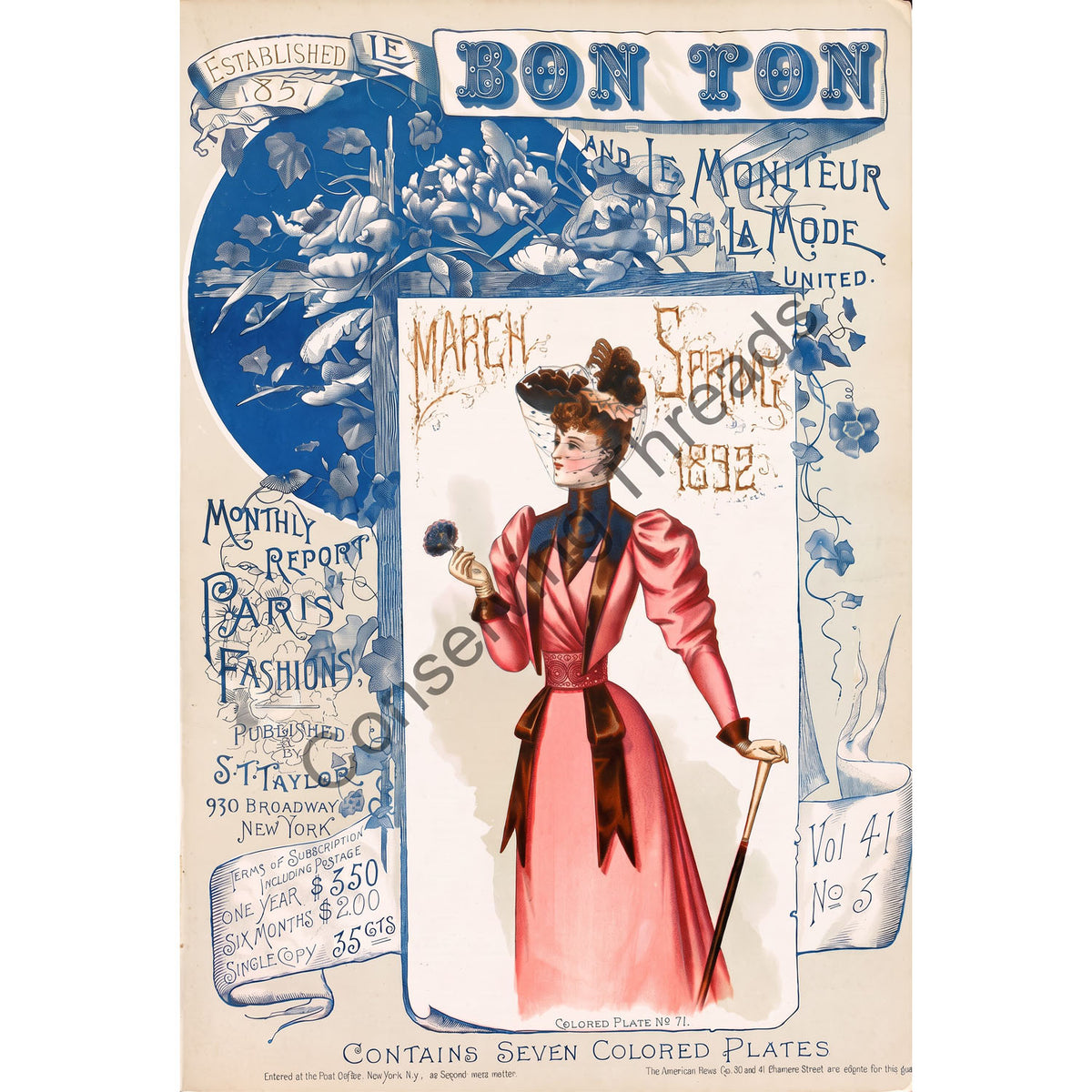 Le Bon Ton Le Moniteur de la Mode United, 1892 March