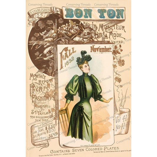 Le Bon Ton Le Moniteur de la Mode United, 1892 November