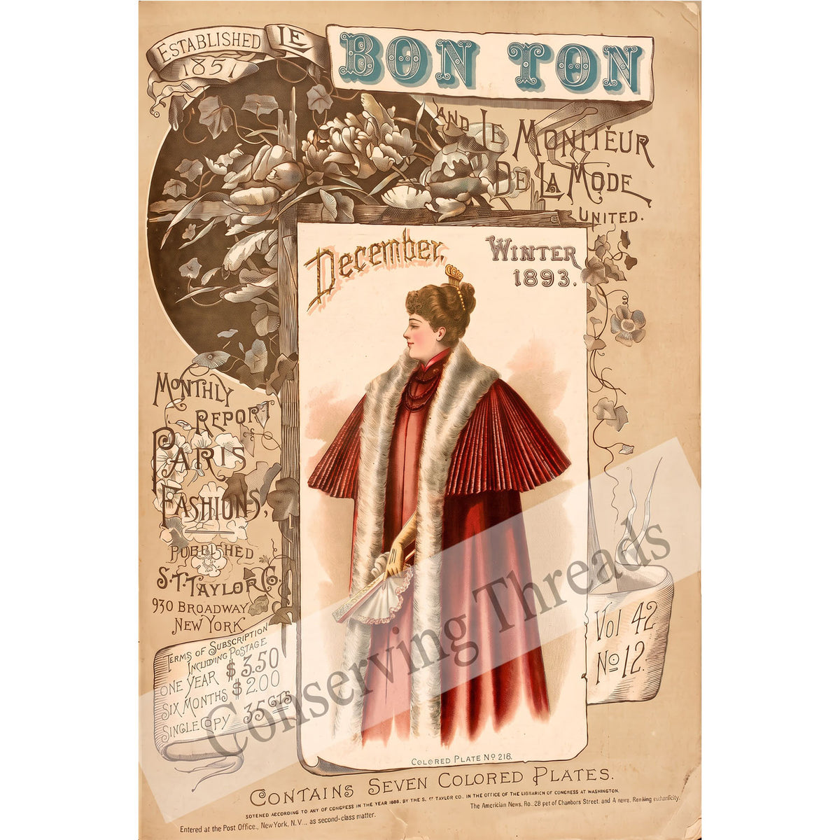 Le Bon Ton Le Moniteur de la Mode United, 1893 December