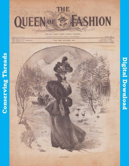 The Queen of Fashion, December 1895, Vol 23 No 4. E-book INSTANT DOWNLOAD. 📥