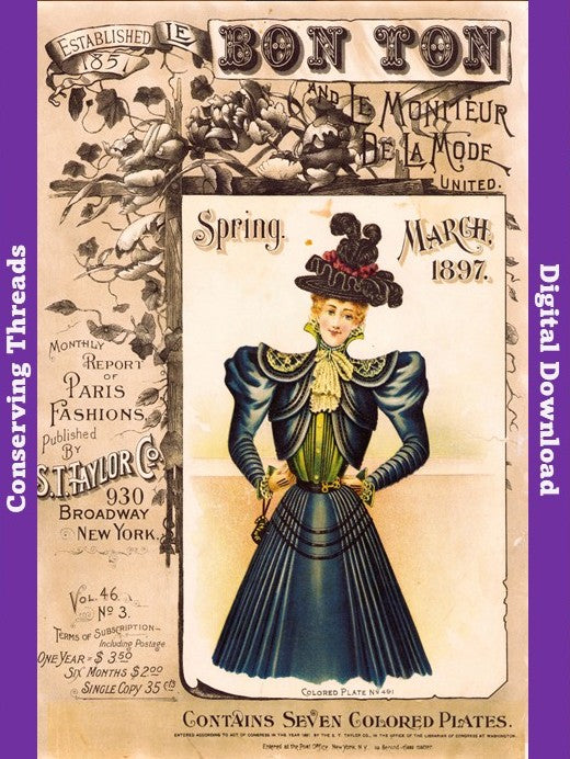 Le Bon Ton Le Moniteur de la Mode United, 1897 March. Monthly Catalog, Vol 46, No 3. E-book DOWNLOAD. 📥