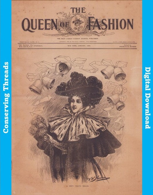 The Queen of Fashion, January 1895, Vol 22 No 5. E-book INSTANT DOWNLOAD. 📥
