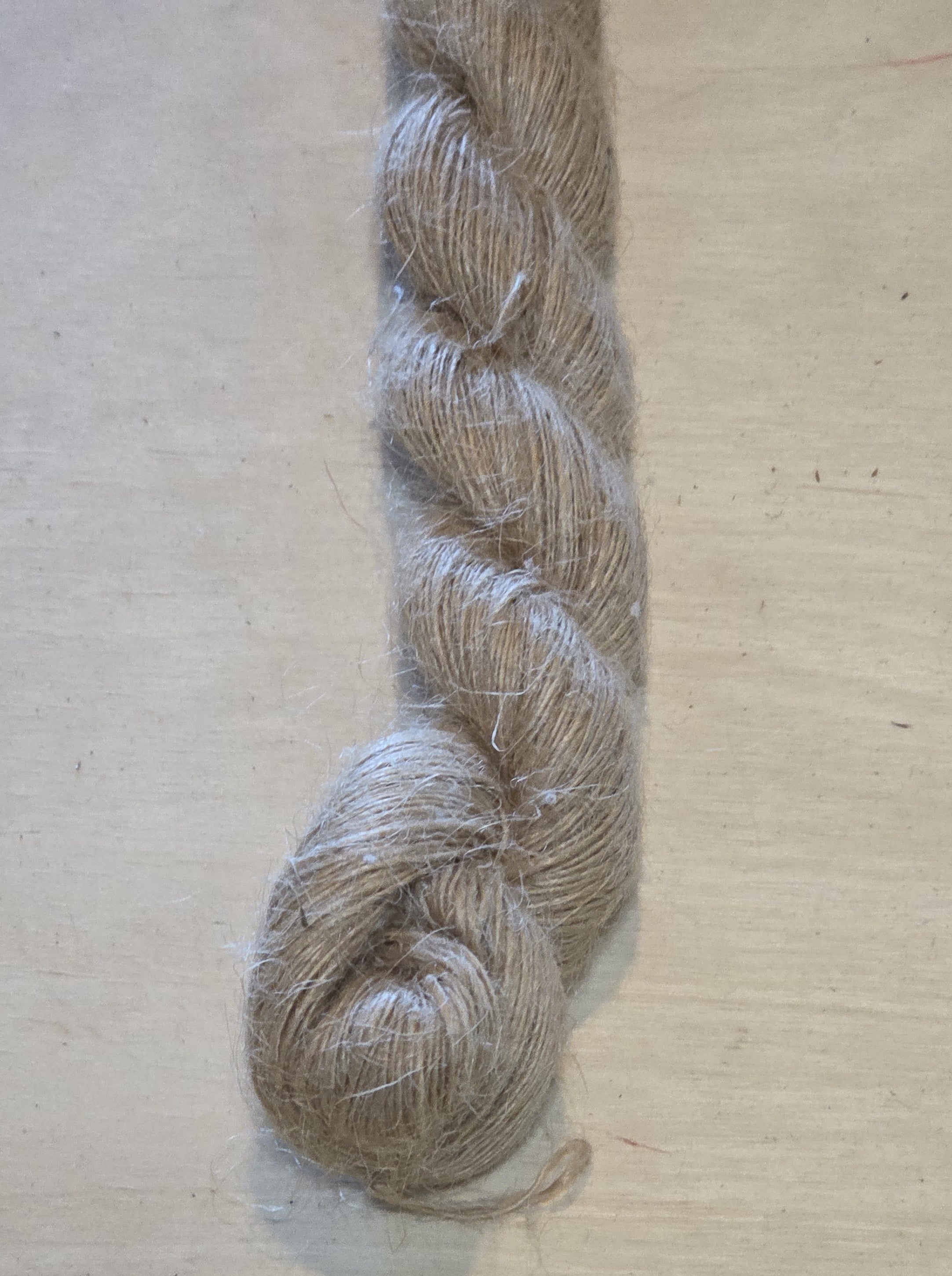 Yarn Jute. Skein. Lace Weight. Natural. 50 Grams.
