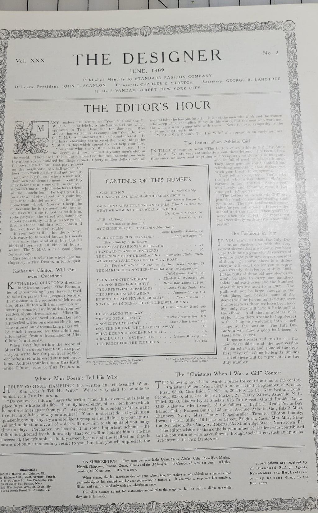 Original Designer June 1909 Standard Fashion Company New York