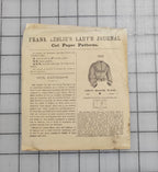 Frank Leslie's Lady's Journal Cut Paper Pattern #352 1870s Girl's Blouse Size 8
