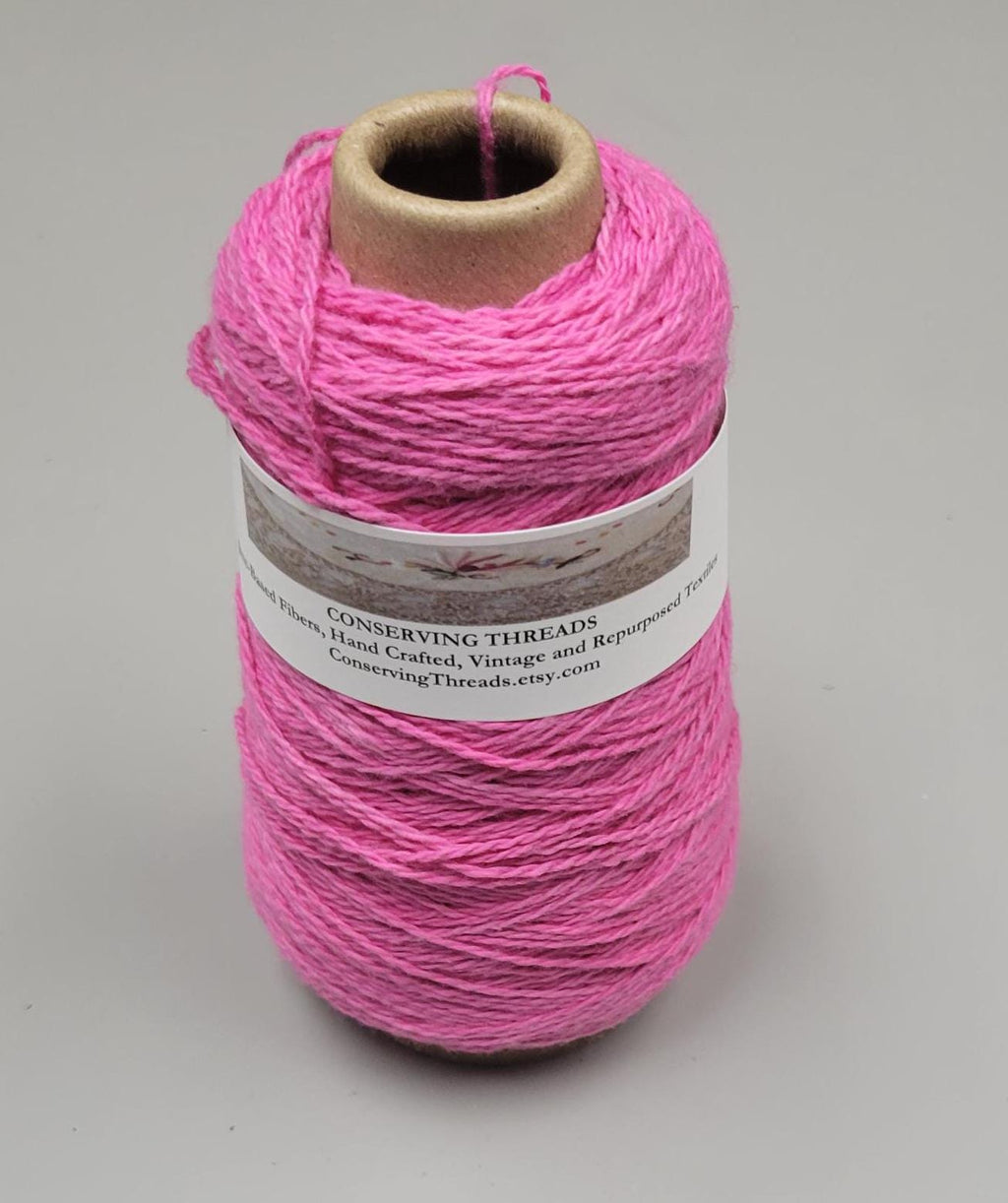 USA Cotton Yarn, Small Batch Dyed Pink. Fingering Weight. 340 Yards. Cone