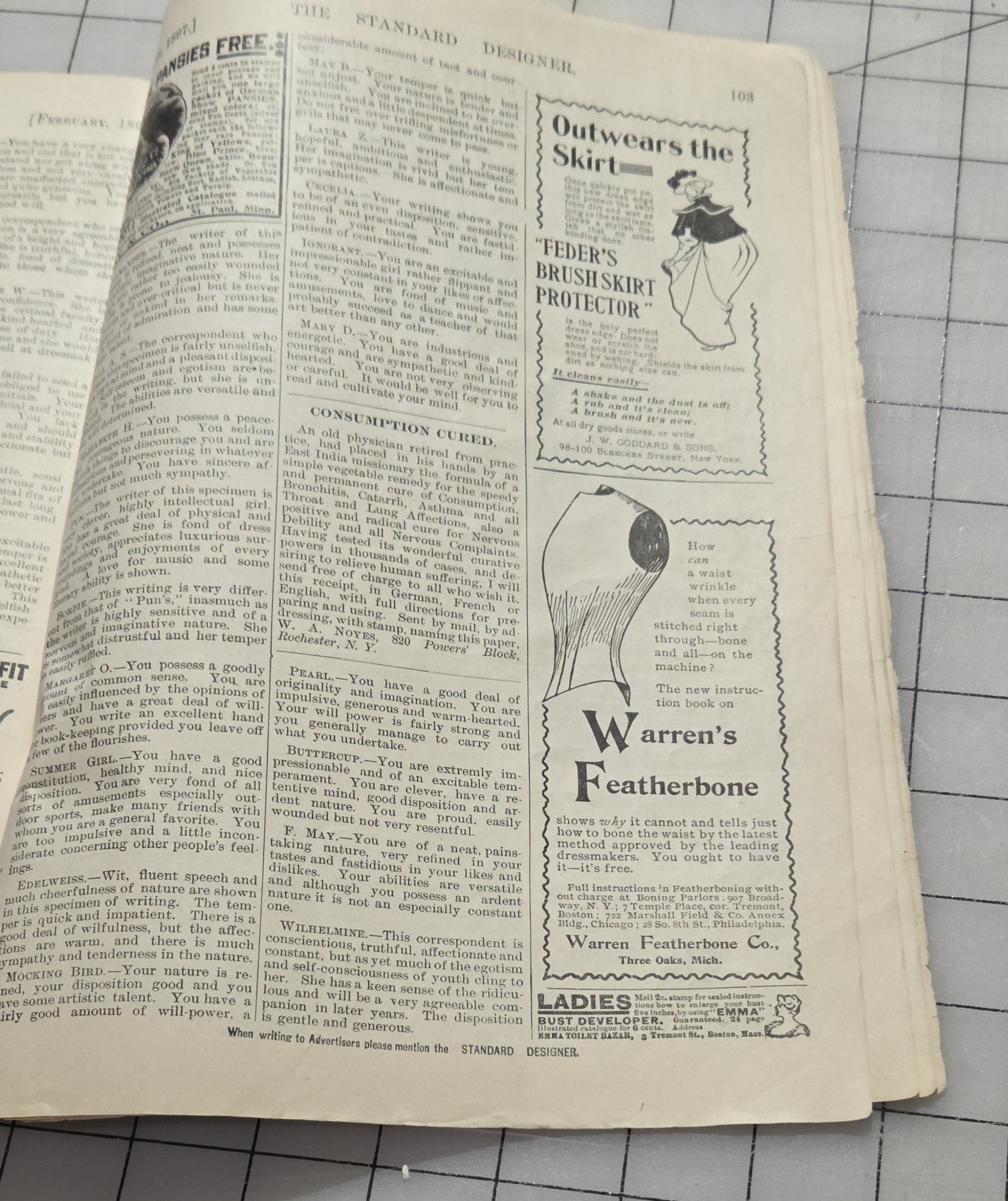 Standard Designer Feb 1897 Fashion Company NY Dress Ladies Booklet Catalog
