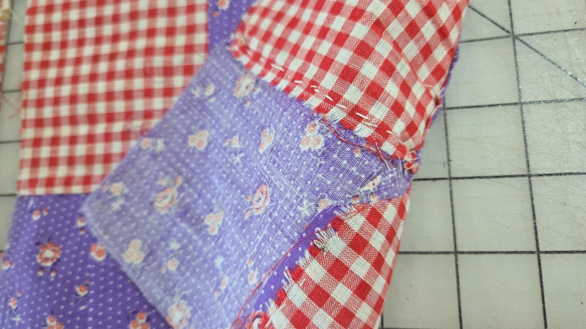 10 x Vintage Patch Quilt Blocks Unfinished Squares. 1920s - 1940s Hand Stitched