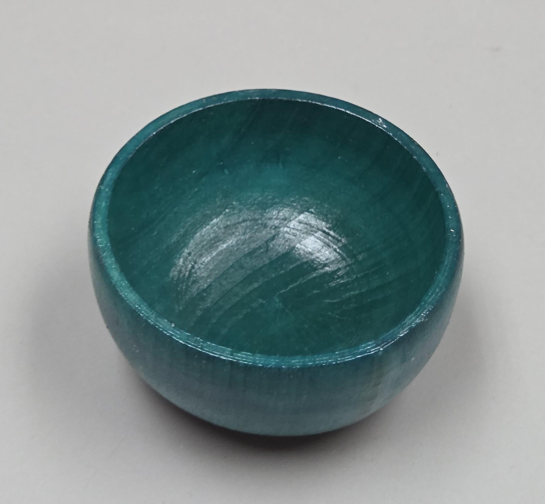 Spin Cotton Fiber Kit. Natural Upland Cotton Sliver. Hand-Painted Wood Support Bowl and Brass Tahkli Spindle. Teal