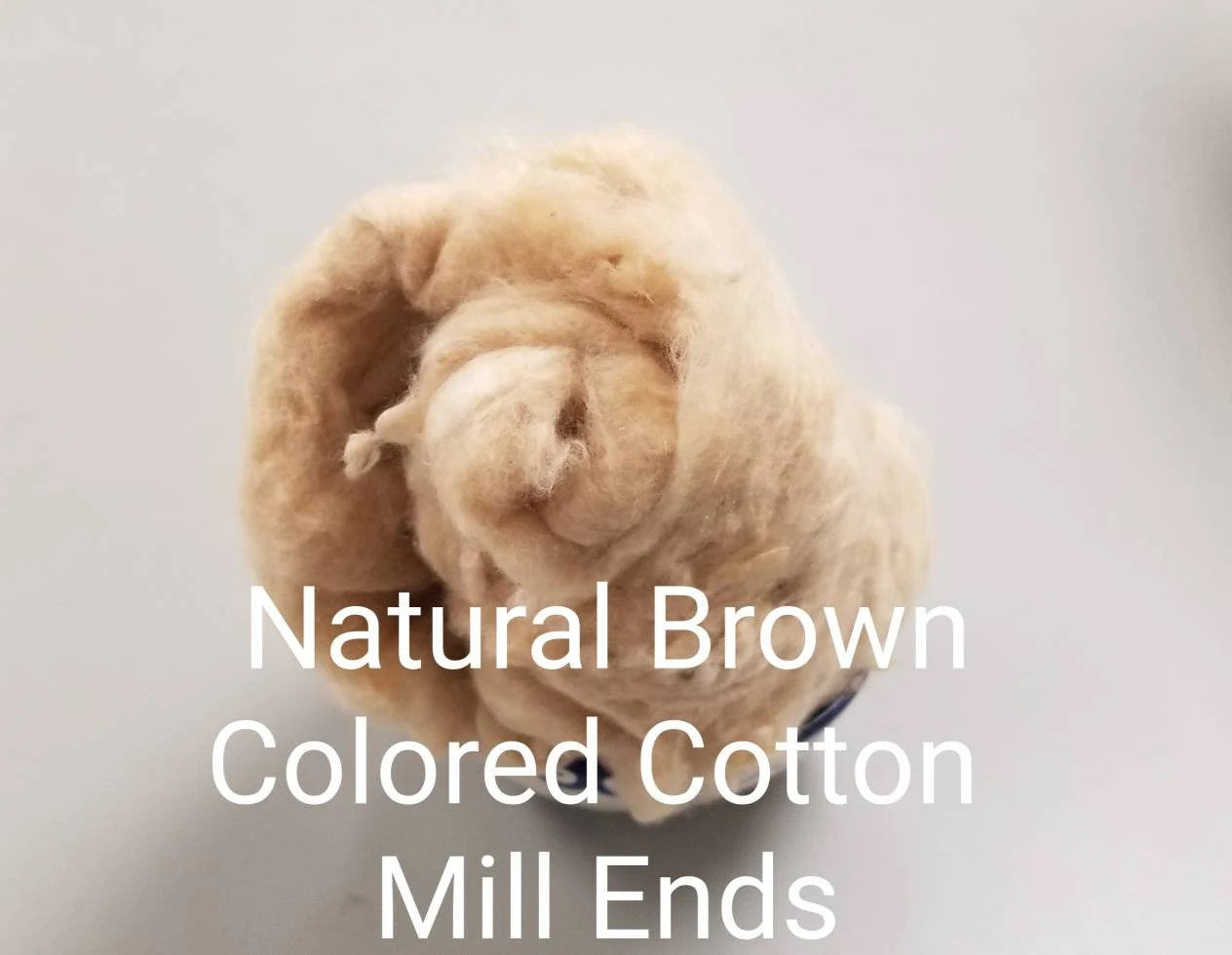 Brown Cotton Fiber, Semi-Combed, Natural Brown Color.