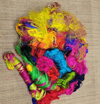 Reclaimed Silk Threads. 1 pound (16 ounce). Multi-Colored. 2nd Chance Fibers.