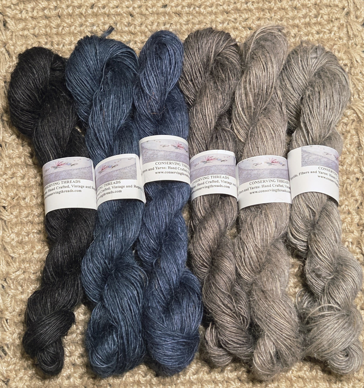 Yarn Jute. Skein. Lace Weight. Small Batch Dyed. 200 Yards. Black