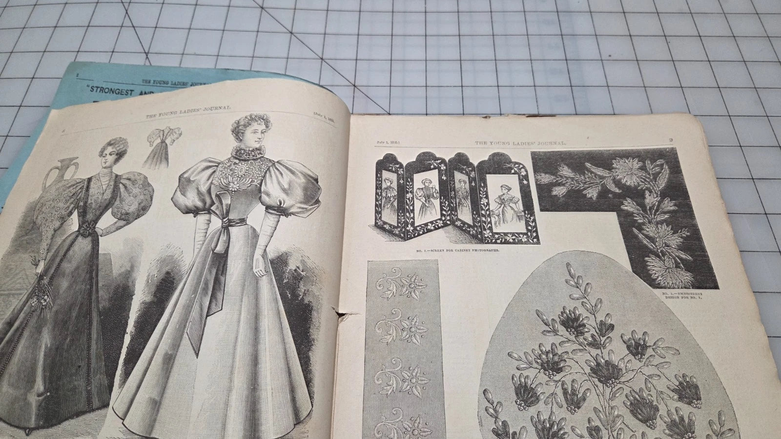 Young Ladies Journal Magazine 1895 July Fashion Illustrated Patterns American