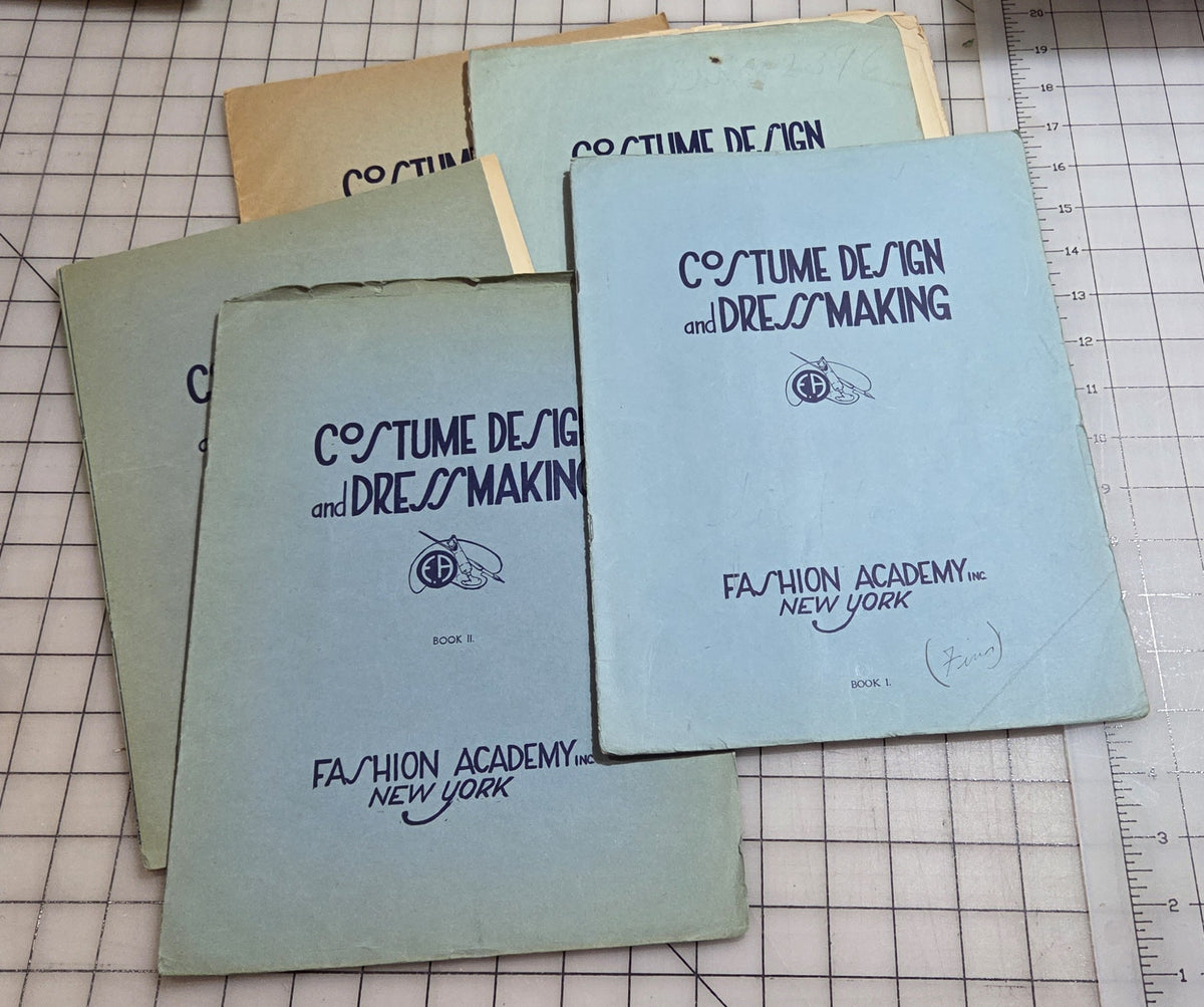 Fashion Academy Course 5 Book Lot NY Dress Making Costume Design 1920 Book 1-5