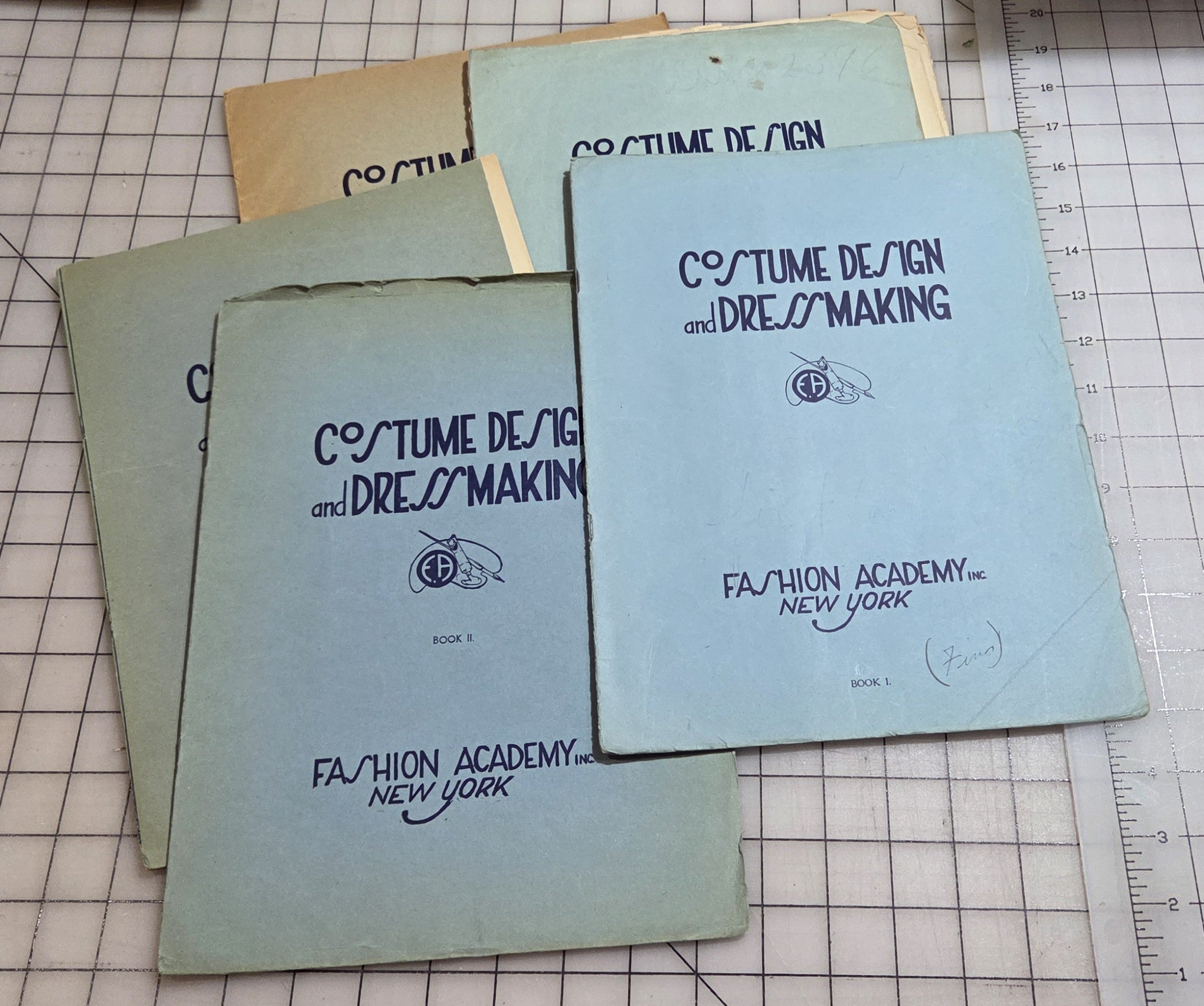Fashion Academy Course 5 Book Lot NY Dress Making Costume Design 1920 Book 1-5