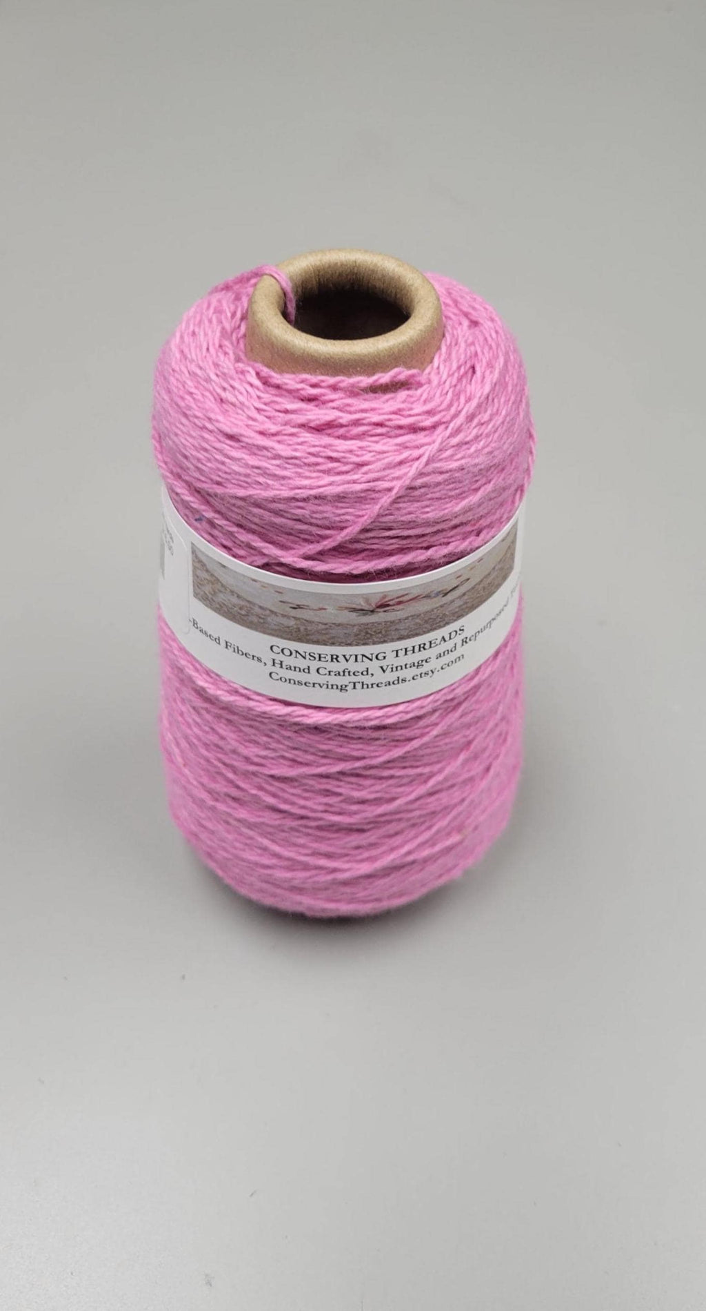 USA Cotton Yarn, Small Batch Dyed Pink. Fingering Weight. 340 Yards. Cone