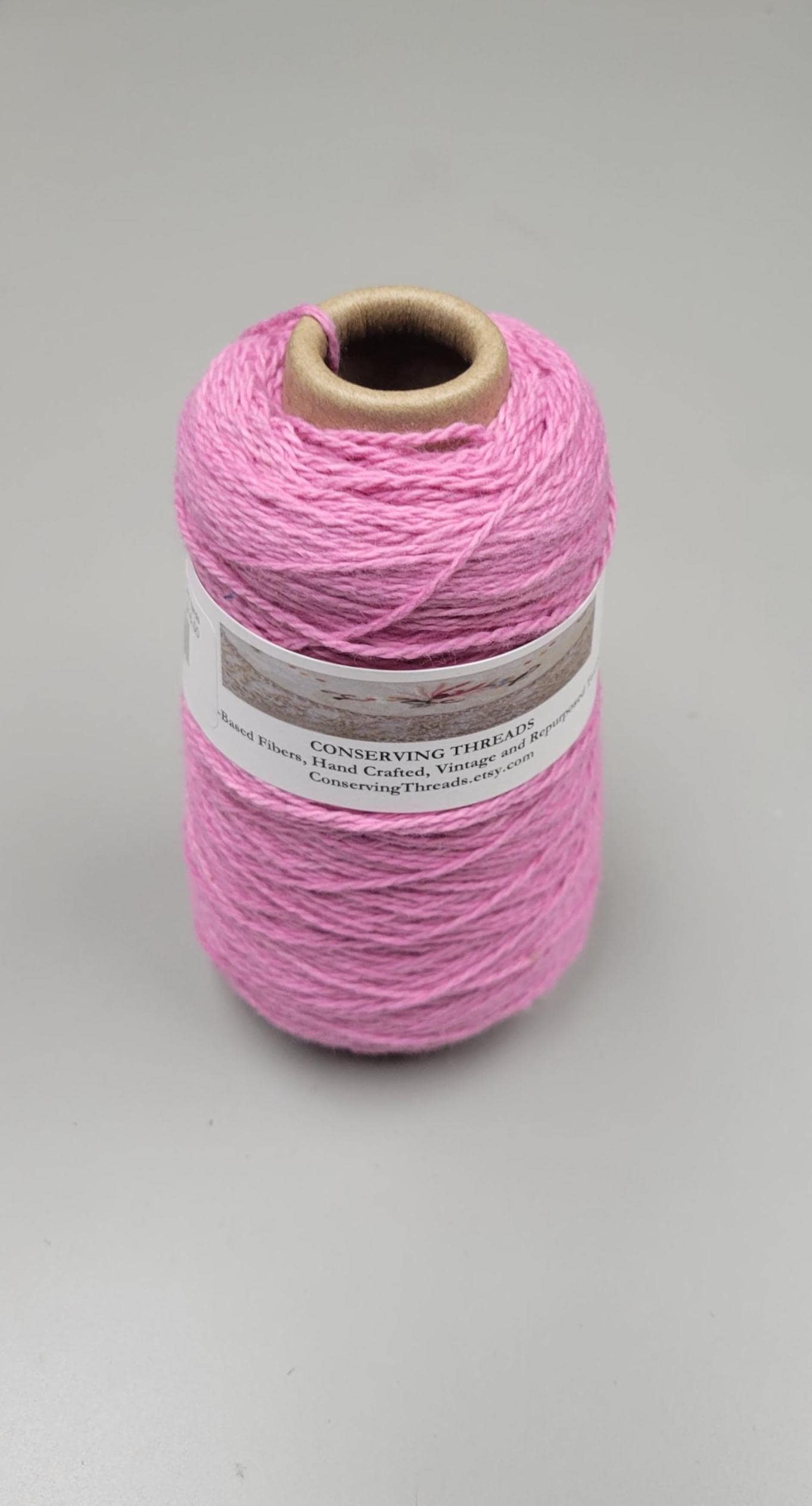 USA Cotton Yarn, Small Batch Dyed Pink. Fingering Weight. 340 Yards. Cone