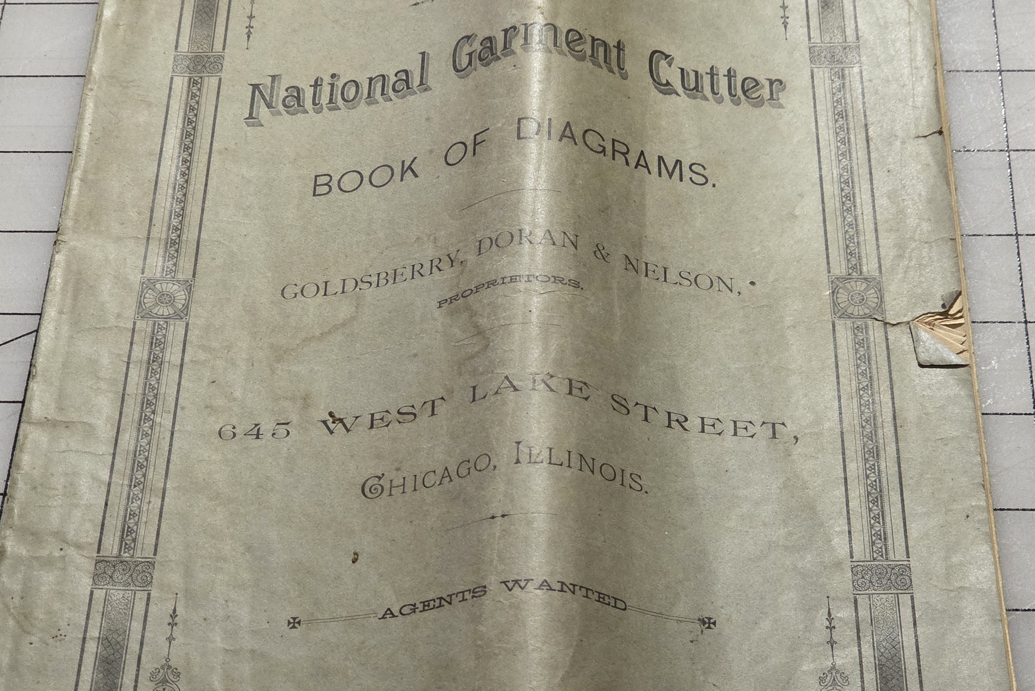 National Garment Cutter, Book of Diagrams, 1888 Goldsberry, Doran and Nelson, Chicago.