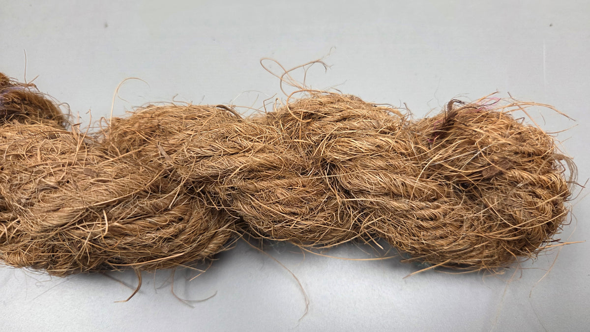 Coconut Yarn Cordage Handspun Single Natural. 18 Yards