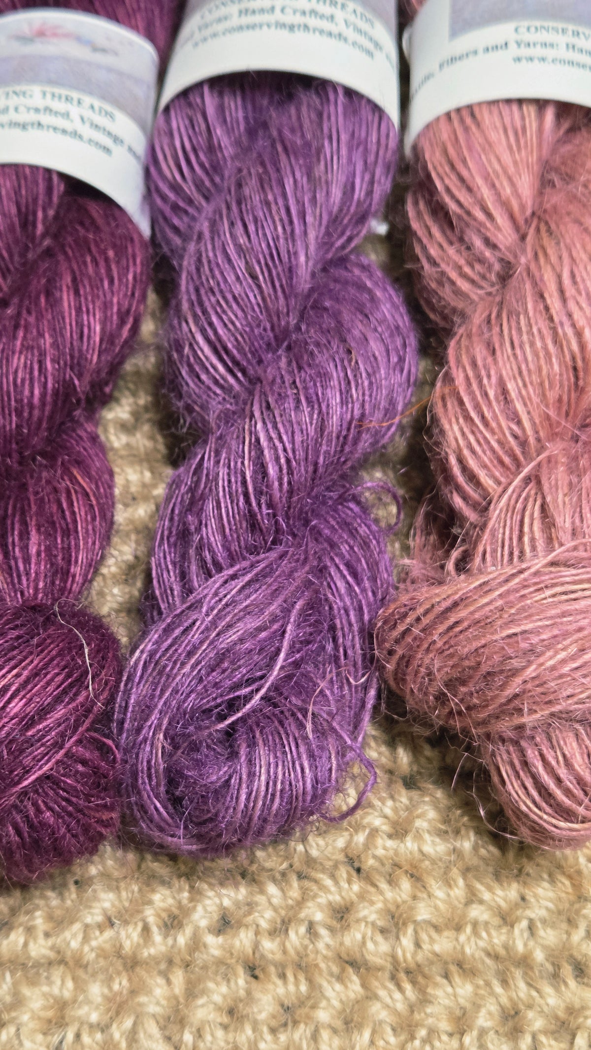 Yarn Jute. Skein. Lace Weight. Small Batch Dyed. 200 Yards. Purple