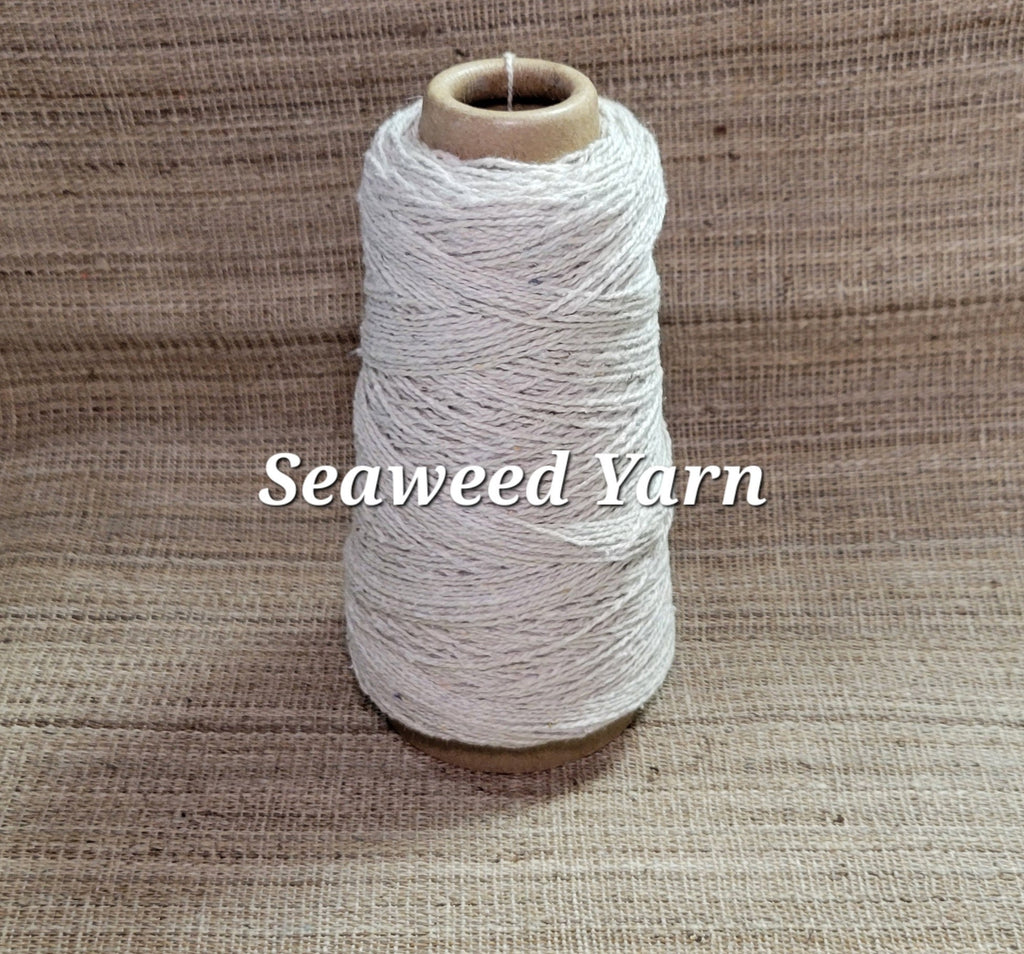 Seaweed + Cotton Yarn. Macro Algae Natural. Fingering Weight.
