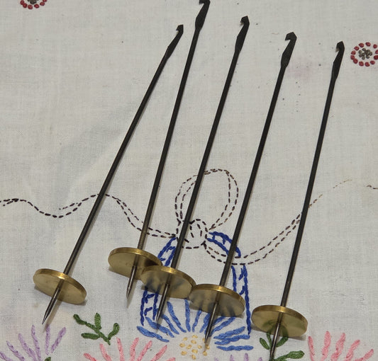 Tahkli Spindle Set of 5 (Five). 7 oz Brass. Great for spinning Cotton, Hemp, Flax, ect.
