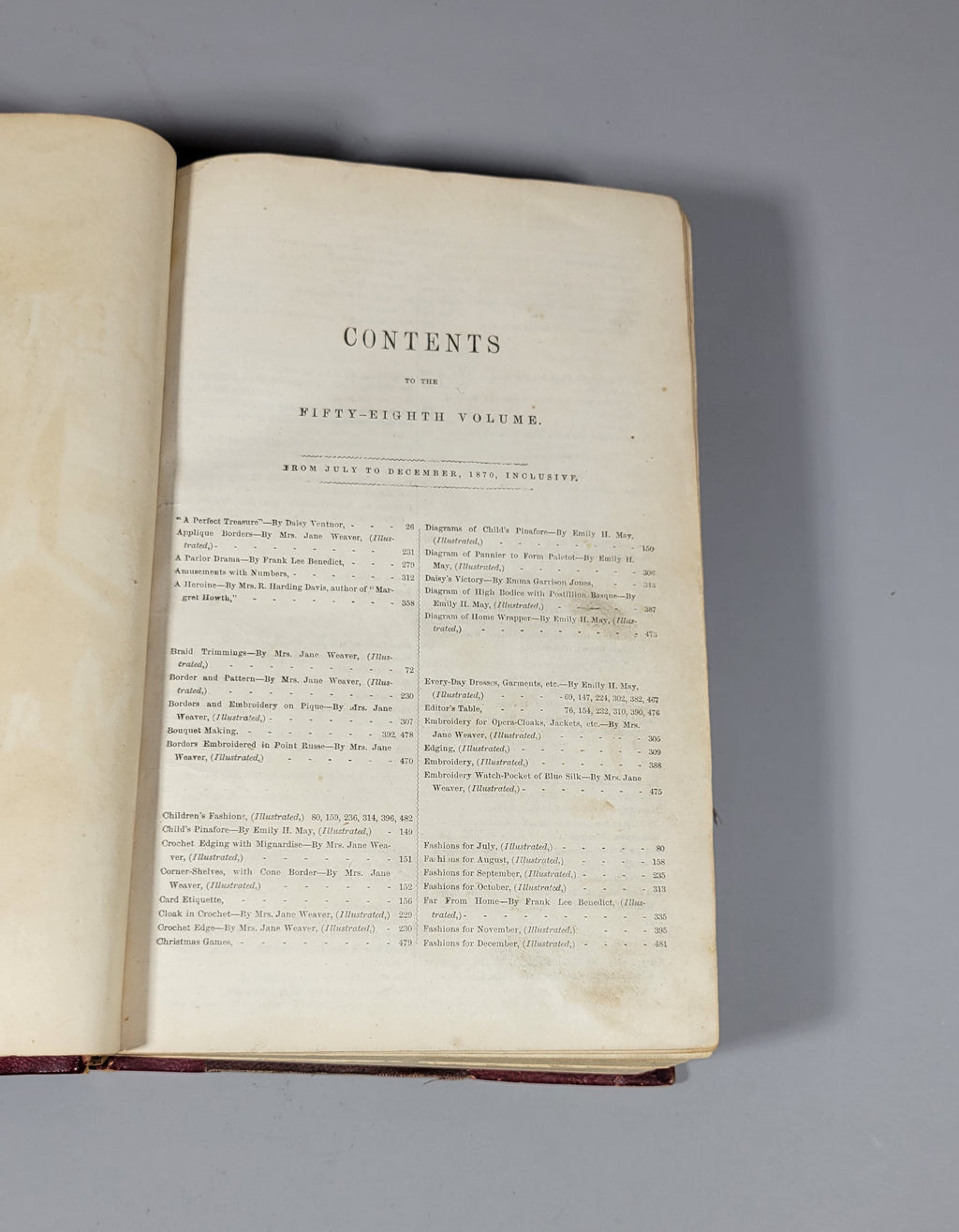 Peterson Magazine, 1870-71, 58th Vol, 1870 July to December
