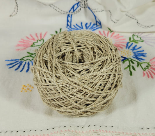 Hemp Thread, 6-ply. 100 Yards. Natural Twine Yarn.