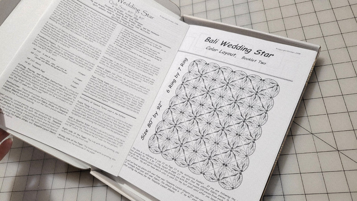 2009 Bali Wedding Star Foundation Piecing Quilt Pattern Judy Niemeyer Original