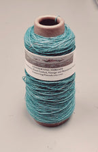 Linen Yarn, Light Blue Green Dyed. Machine Spun 10/2 Natural, Cone