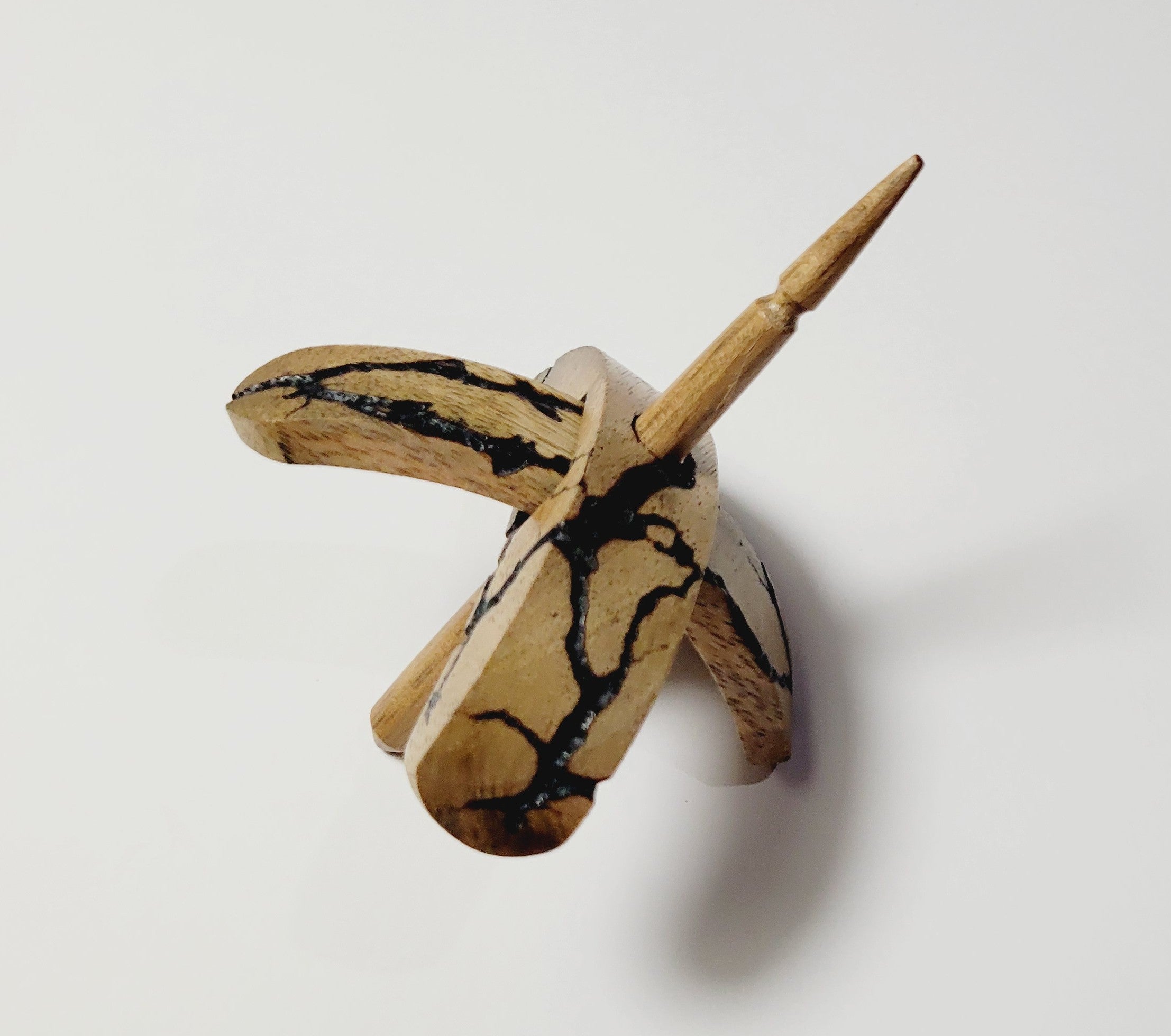 Spindle, Hand-Carved Turkish Style, Reclaimed Mango Wood (Small Black Burl)