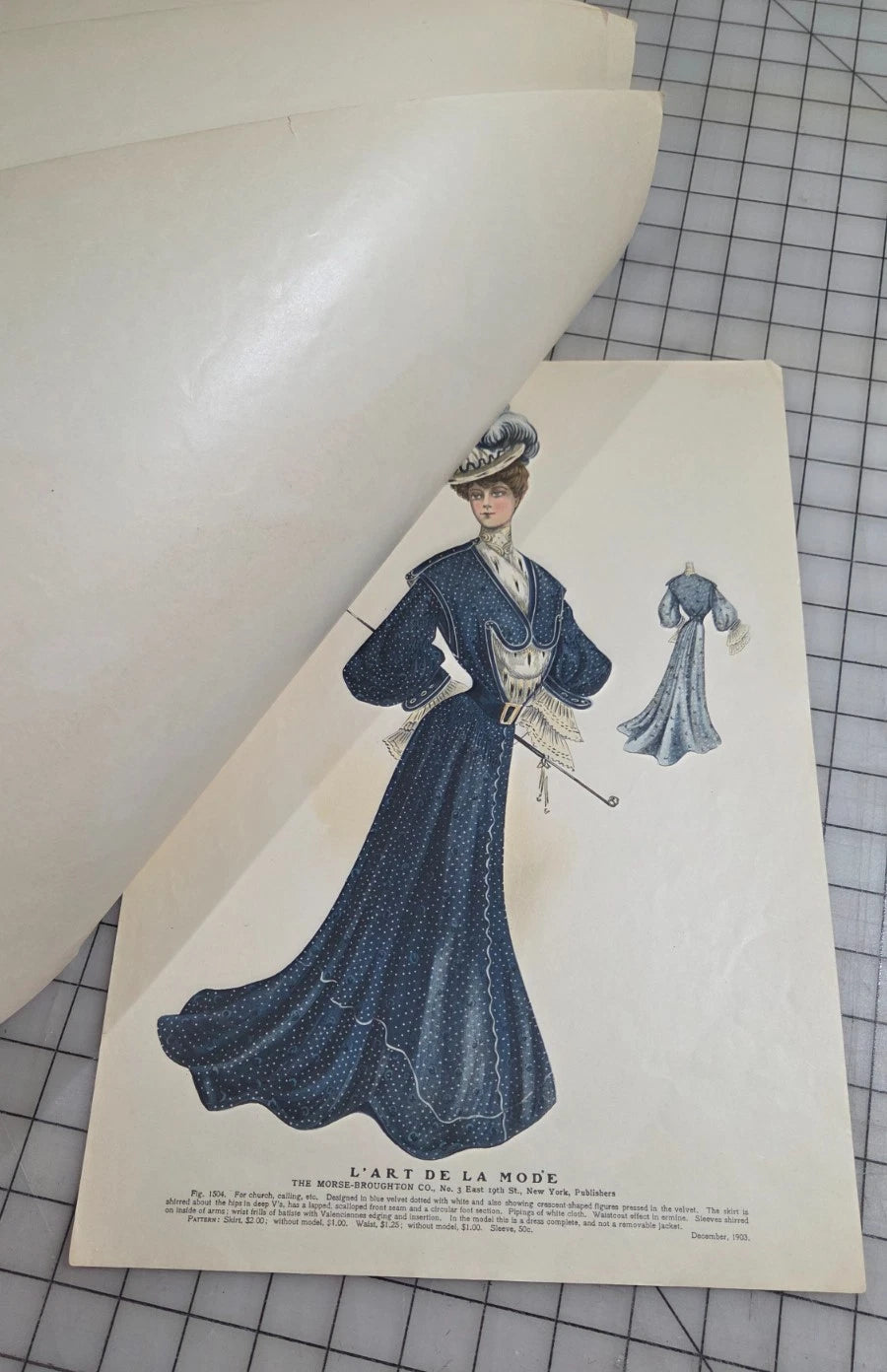 6 Original Antique Color Fashion Plates, L'Art de la Mode December 1903 Catalog