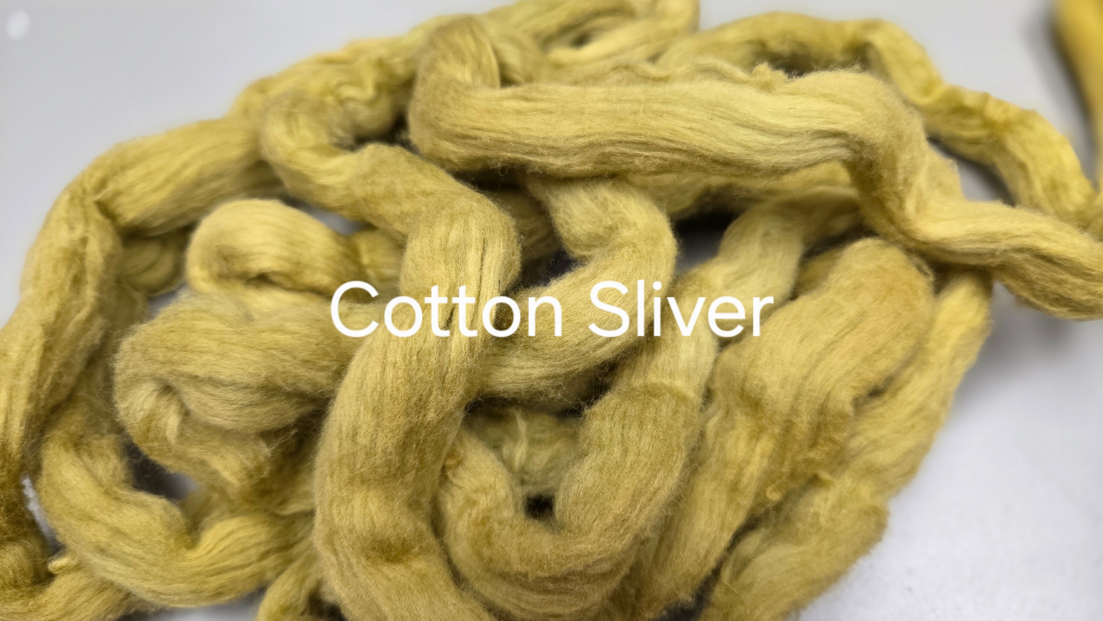 Cotton, 1/2 oz (0.5 ounce) Dyed Conventional Cotton Sliver, Small Batch Studio Dyed (Bronze D)