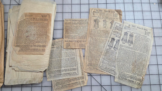 1890's Butterick Infant Clothing Patterns - Lot Unprinted Christening Gowns