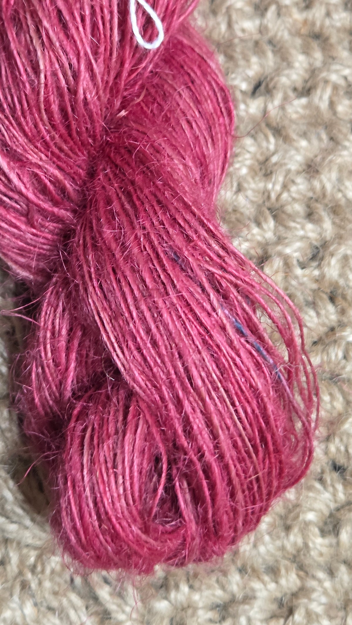 Yarn Jute. Skein. Lace Weight. Small Batch Dyed. 200 Yards. Red