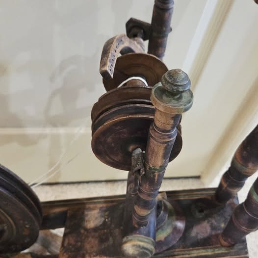 Hungarian Style Flax Spinning Wheel Antique 19th Century Hand Painted