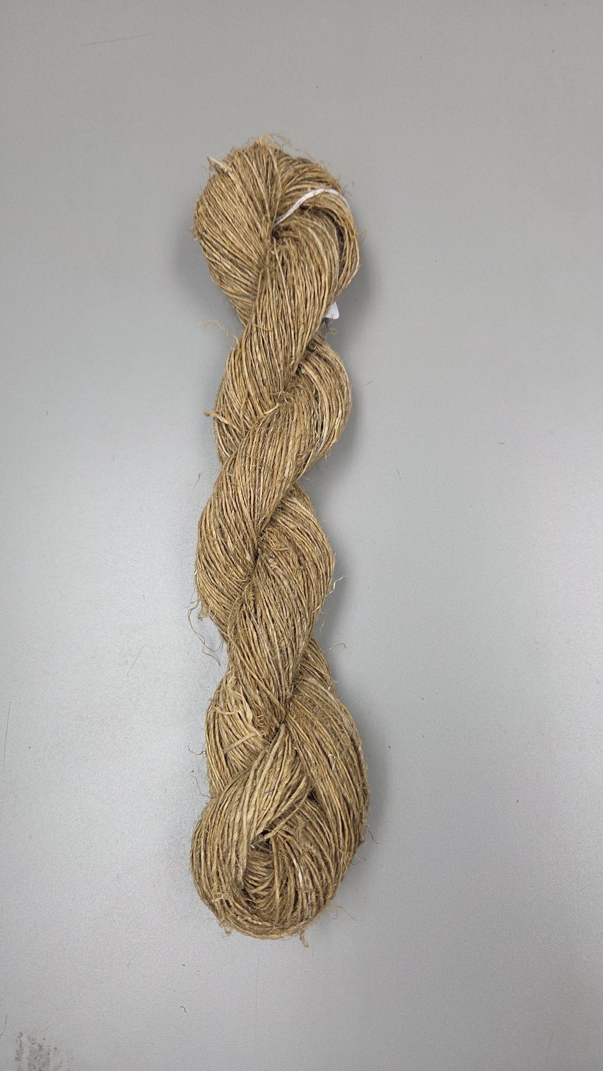 Hemp Yarn, 195 Yards, Light Yellow (Osage Orange) Dyed. Hand-Spun Skein.