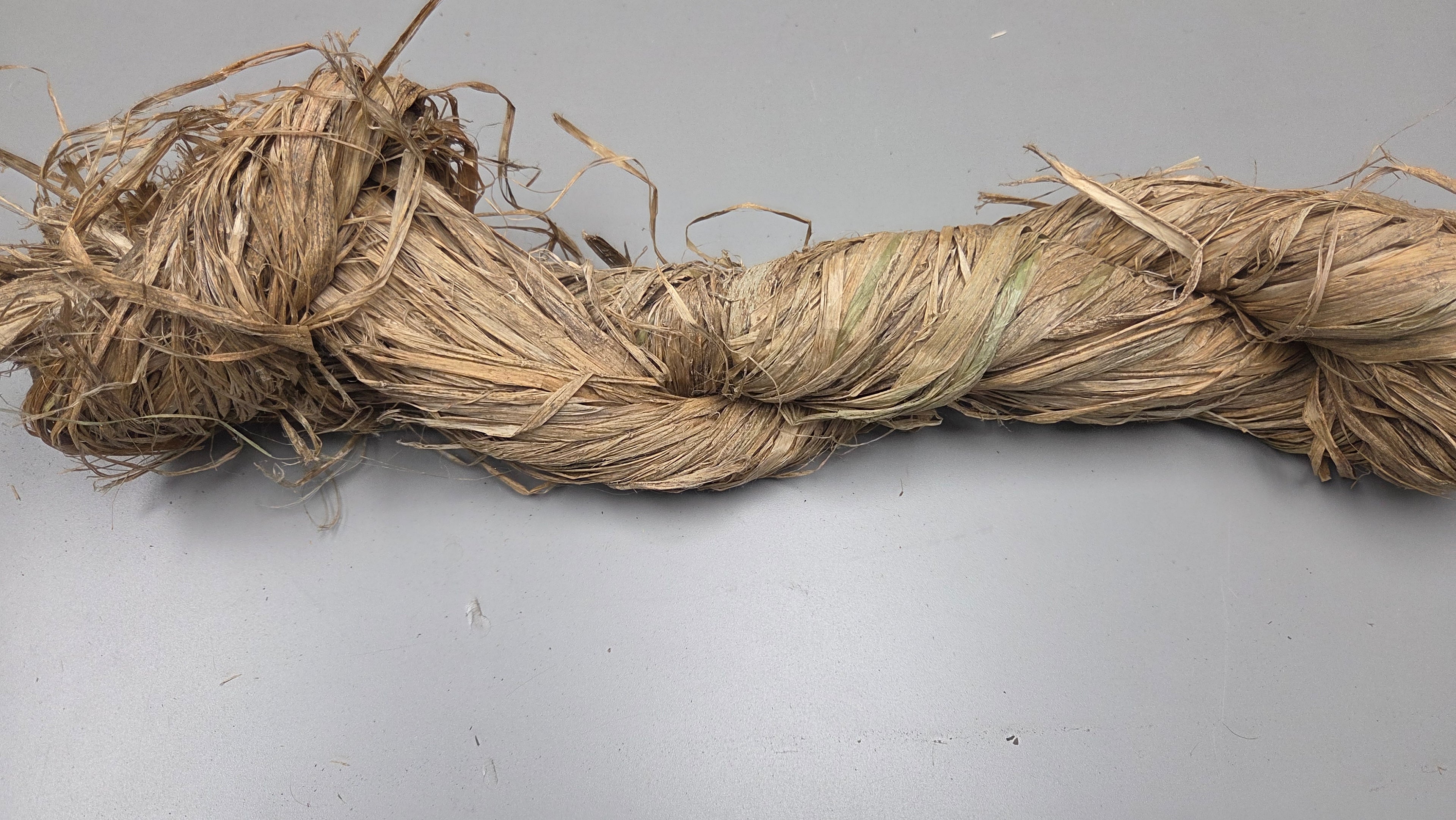 Sunn Hemp Fiber. Natural Raw Un-Combed Textile Bundles.