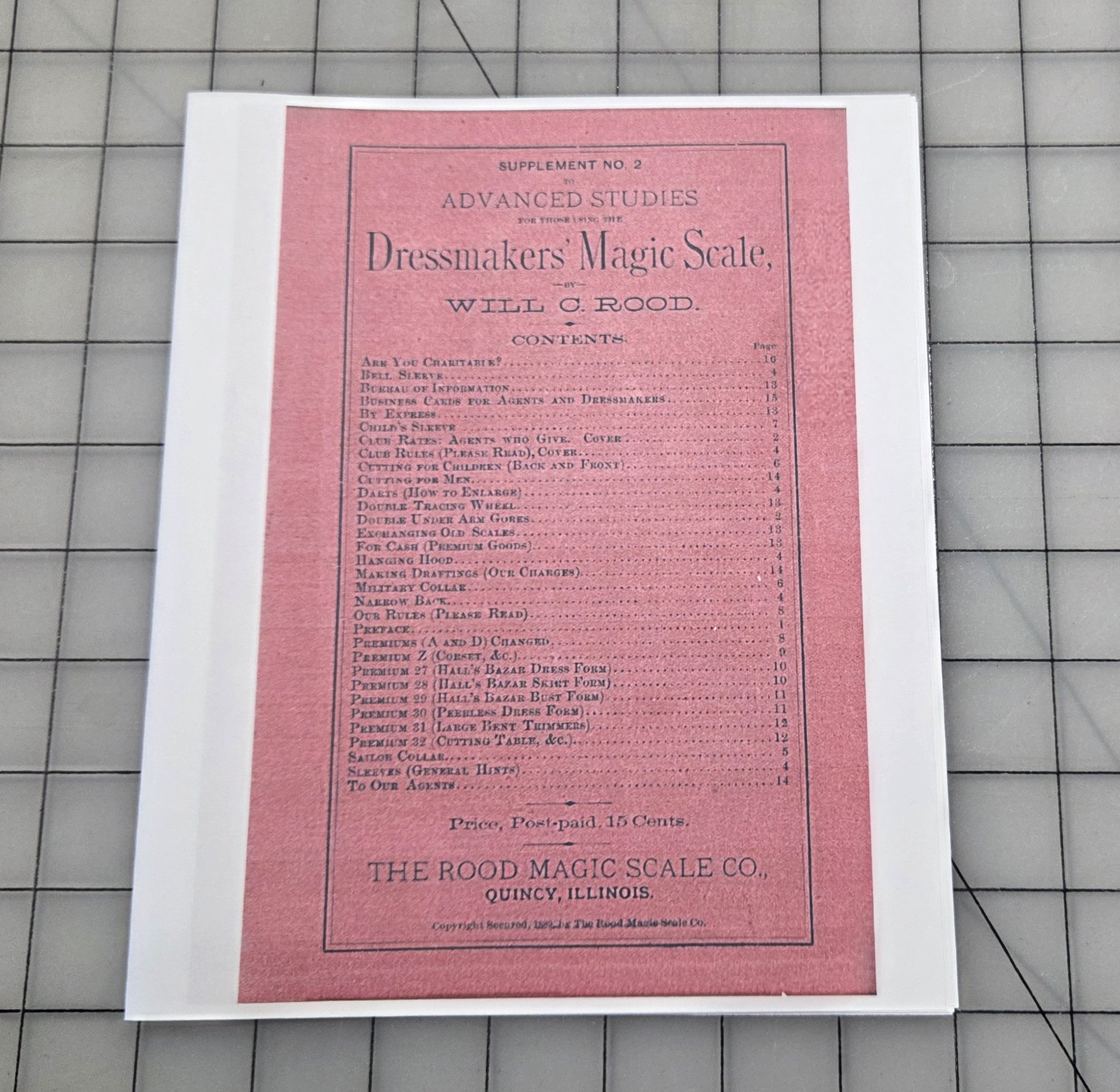 Will Rood Dressmaker Magic Scale 1890s - Instruction Booklets and Rulers - Reprints