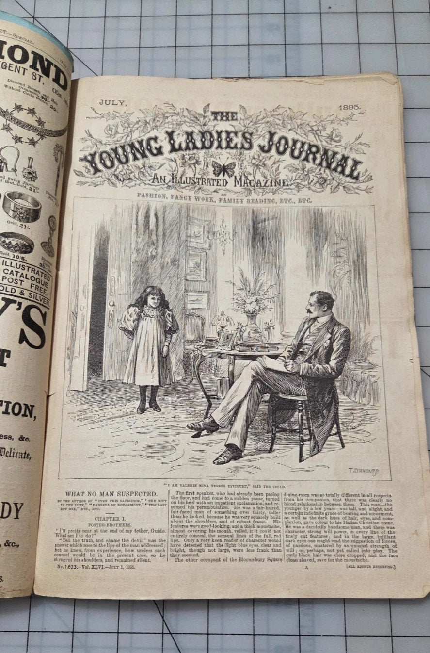 Young Ladies Journal Magazine 1895 July Fashion Illustrated Patterns American