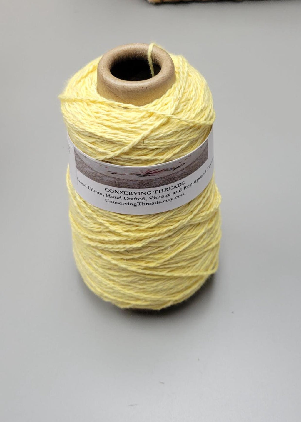 USA Cotton Yarn, Small Batch Dyed Yellow. Fingering Weight. 340 Yards. Cone
