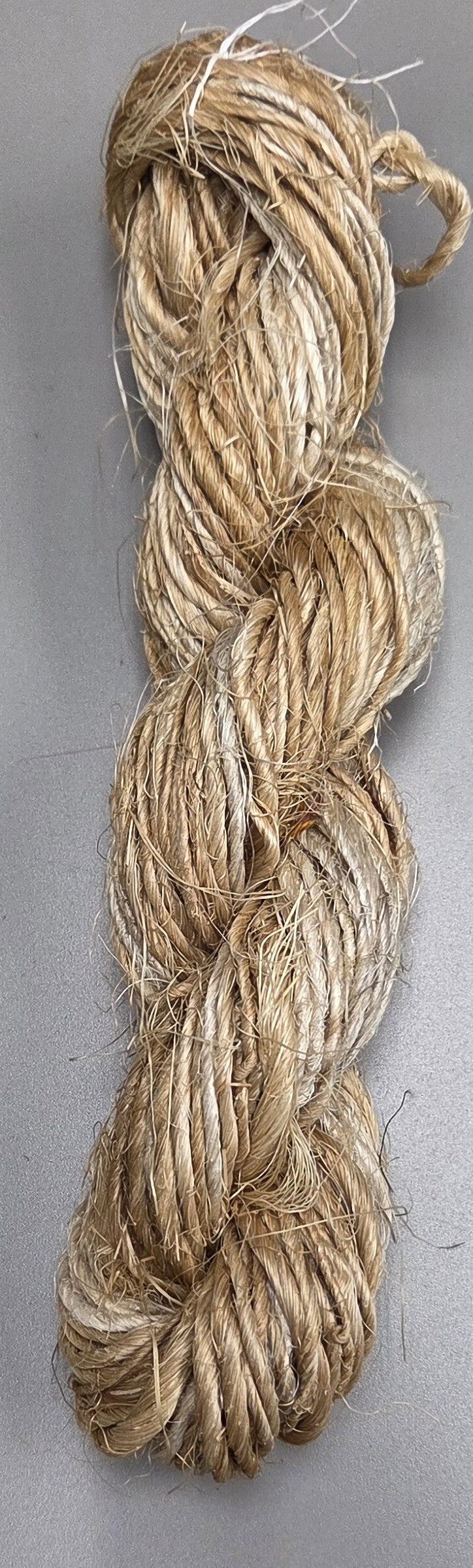 Sisal Bast Fiber Yarn Cordage. Natural Single Spun Twine