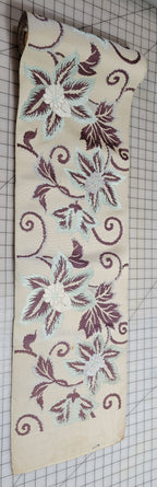 Roll Pre-War Japanese Textile Silk Fabric Kimono Floral Silver Stamp Yuki