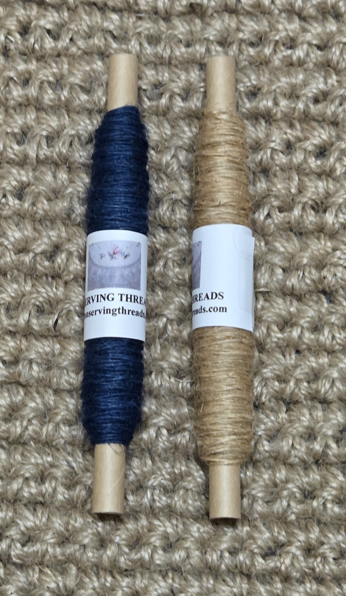 Thread Jute. 25 Yards Bobbin. Lace Weight. Blue.
