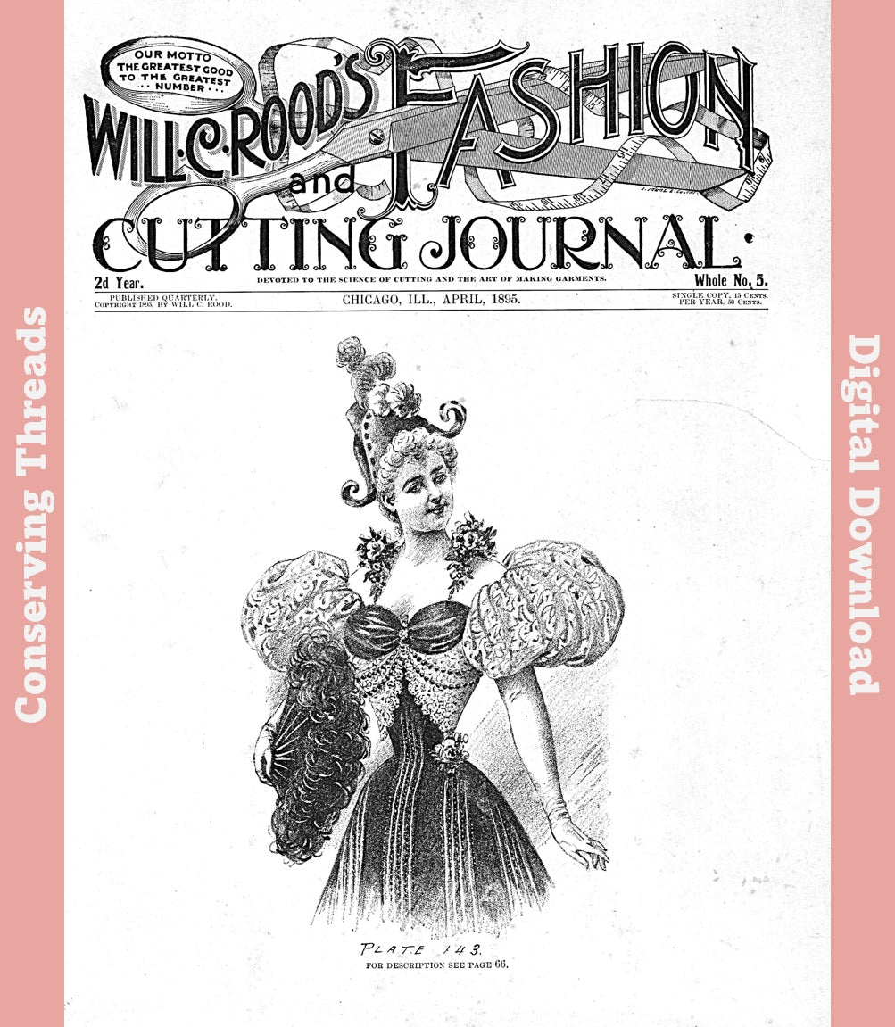 Will C Rood's Fashion and Cutting Journal April 1895, Vol 2, No. E-book INSTANT DOWNLOAD. 📥