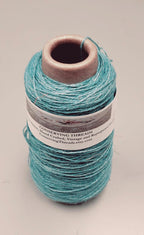 Linen Yarn, Light Blue Green Dyed. Machine Spun 10/2 Natural, Cone