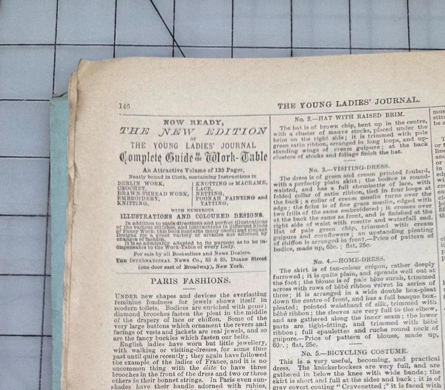Young Ladies Journal Magazine 1895 Sept Fashion Illustrated Patterns American Ed