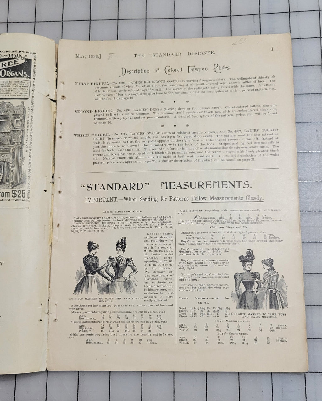 Standard Designer May 1898 Fashion Company NY Dress Ladies Booklet Catalog